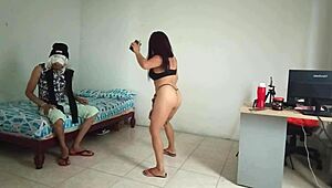 horny girl dances naked and shows her asshole