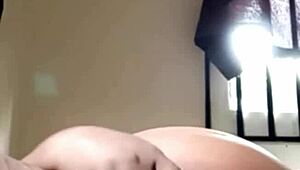 Solo girl fingers her pussy during video call fuck with creampie