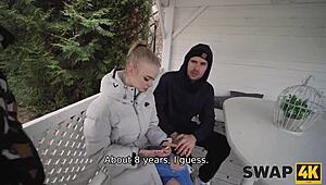 Swap4K Kinky Couple Fucks Young 18+ Girl After Feet Massage While Cuckold Boyfriend Watches