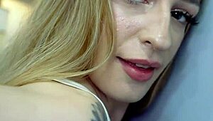 horny brunette cutie emma wolfe sucks a big cock and gets twat fucked