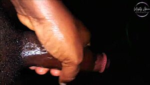 I cum so hard with my big black cock moaning loudly