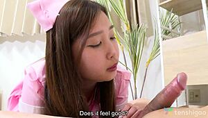 Japanese Nurse Haruka Izumi Pleasures Before Getting Taken