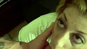 Sexy milf wife sucks her hubby's huge cock till he explodes