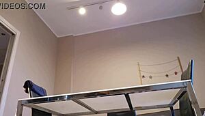 What is the hot woman doing in the kitchen in lingerie?