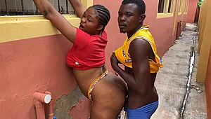 Real Outdoor Naija Porn Featuring Rough Spanking and Squirting