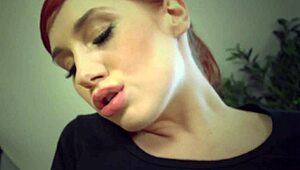 the russian redhead skillfully pleases herself with toys and moans