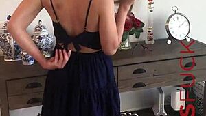 Busty blonde milf ellie lilly strips naked for casting