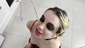 Did I tease and dominate my squirting girlfriend with rough anal in the kitchen?