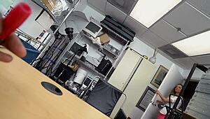 Small tits teen babe casting interview with black stud