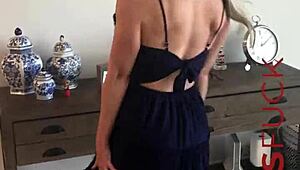 Busty blonde milf ellie lilly strips naked for casting