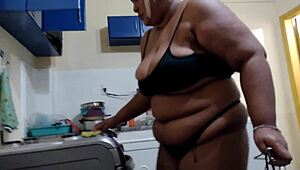 Stepmom Excites Stepson with Panties Around the House