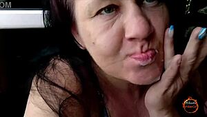 klaudia amber takes it all in her mouth outdoors!