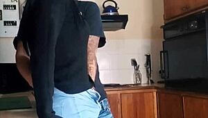 His best friend fucks me in the kitchen