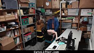 LP officer catches teen burglar redhanded and punishes her with hardcore fucking