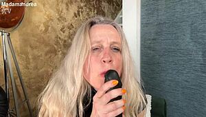 in a latex corset horny prolapse fisting with a mega dildo 😈