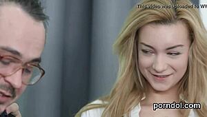 Young Natural Teased And Poked By Older Lecturer