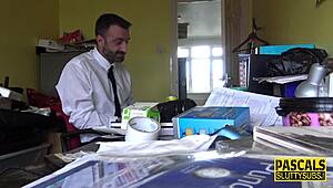 Handcuffed milf submissive throated for cum in bdsm reality