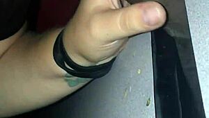 Homemade bbw amateur slut performs sloppy blowjob at gloryhole. She swallows cum from big black cock.