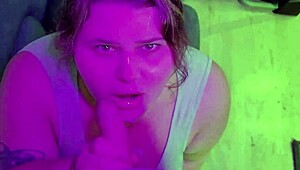 Watch this blowjob compilation where cum lands on the cute face and big tits of a cute bbw hottie?