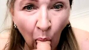 Granny's wise touch brings quick ecstasy with titty fuck and cumshot.