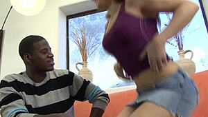 Interracial sex date with big black cock spanking