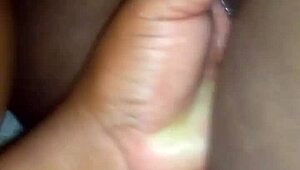 He LICKS the JUICY PUSSY of the BLACK BBW woman deliciously during homemade massage