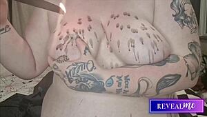 Revealme curvy babe massage hot wax back and tit drip fetish