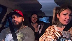 Driver Sucks 18yo Passenger's Small Tits to Orgasm in Car