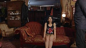 poor girl shows fear on her innocent face during kinky bdsm whipping