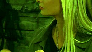 Pale white big boobs lesbian slave moans from intense fingering.