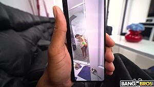 eden west from bangbros sucks her stepfather jonathan jordan's big cock. he cums all over her face.