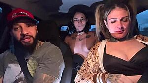 Driver Sucks 18yo Passenger's Small Tits to Orgasm in Car