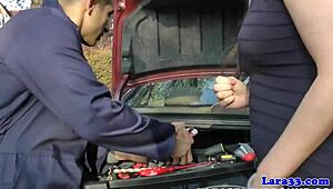 english milf gets her pipes fitted by a cheeky plumber in a suggestive encounter with stockings and heels