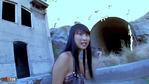 natural bigtits asian pornstar sharon lee anal sex in a cave rough and quick 😈