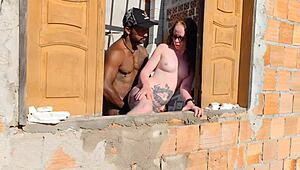 Engaged Couple Whipped During Construction Work