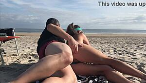 she never expected a public beach ass fucking in front of everyone