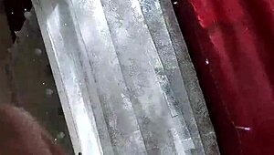 mature slut wife in red satin negligee with ponytail sucking big dick