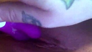 She casually plays with her soft, wet pussy using toys, reaching orgasm.