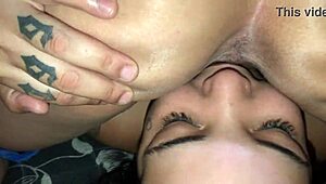 Latina couple indulges in interracial passion
