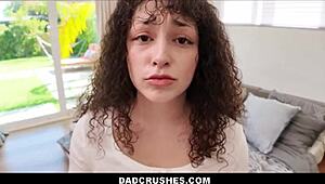 petite curly teen stepdaughter gets anal sex with stepdad pov