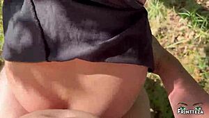 Public Deepthroat Brunette And Rough Anal In The Woods Anal Creampie