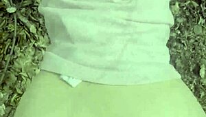 Blonde teen stops hiking for outdoor public park sex, getting creampied passionately