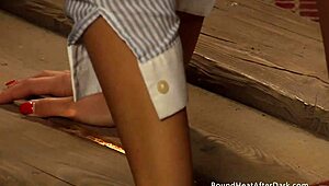 Voyeur Lesbian Slave Masturbates and Orgasms Watching Naked Madame