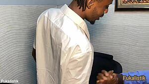 Ebony Sneaky Horny Housewife Fucks Husband's BBC Visitor