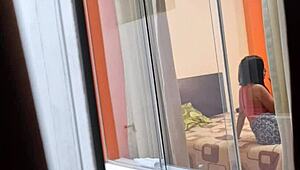 My Colombian Neighbor Fucking With Her Boyfriend Voyeur