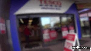 She said, Let's do it right here in the mall. He ripped her clothes off for hardcore POV fucking.