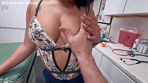 Curvy Latina Nurse Maya Farrell Collects Massive Sample