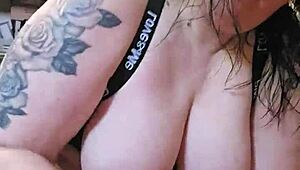 Wow, tug life sandra jerks cock all over her big natural tits!