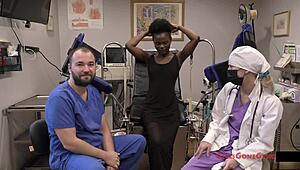 Rina Arem Receives Yearly Gyno Exam From Doctor And Nurse