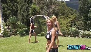 Bearded Dude Filled With Big Dicks In Outdoor Gangbang